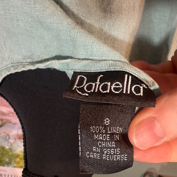 Rafaella Green Lace Linen Tank Top Size M - Picture 5 of 5